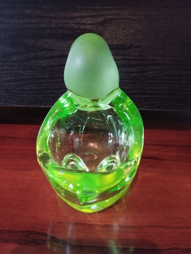 Figura cuenco Pato de cristal verde