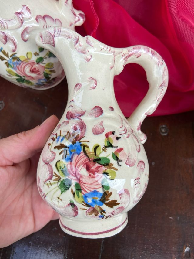 Set 3 pezzi ceramica decorata