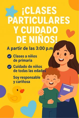 CLASES PARTICULARES Y CUIDADO DE NIÑOS (LOGROÑO)