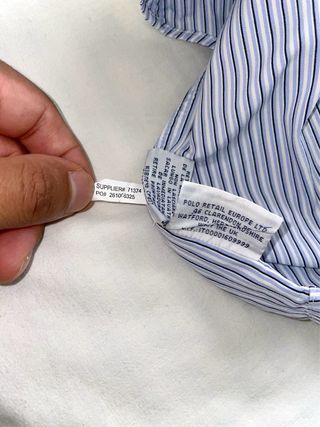 Camisa Polo Ralph Lauren Rayas Azul Manga Corta S