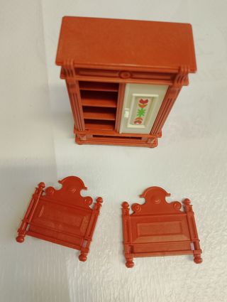 Mueble de casa de muñecas y 2 cabeceros Playmobil 