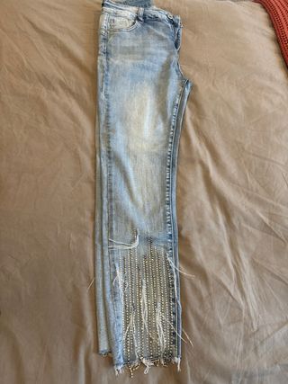 Pantalón vaquero mujer con pedrería