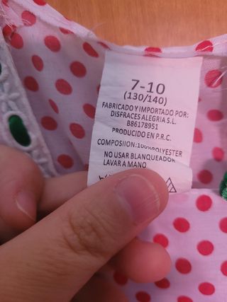 Traje Chulapa lunares rojos 7-10 años