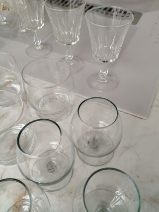 Lote vasos y copas cristal