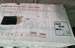 Conjunto Muebles Jardín Ratán Negro/Gris