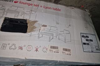 Conjunto Muebles Jardín Ratán Negro/Gris