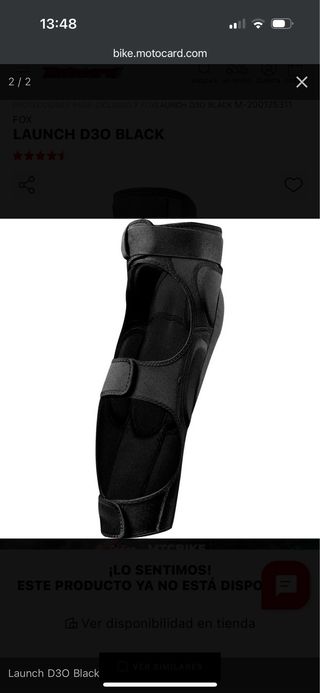 Rodilleras Fox Launch D30 Black talla M