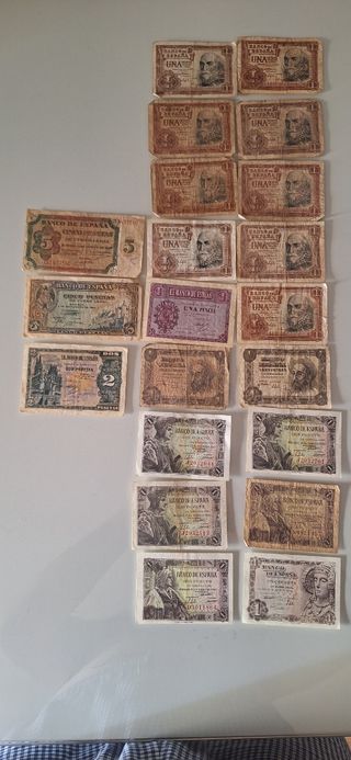 Billetes antiguos de pesetas españolas