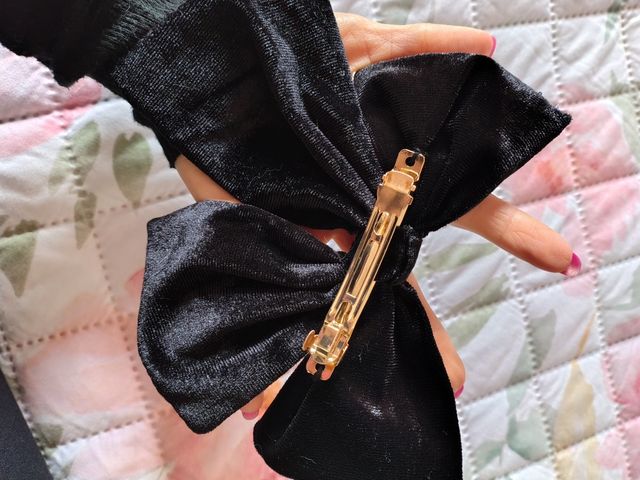 Fiocco capelli nero velluto