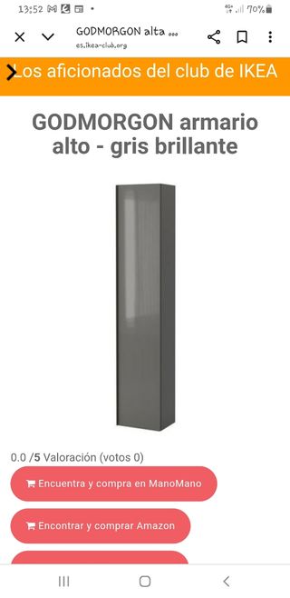 Mueble Alto IKEA Baño Gris