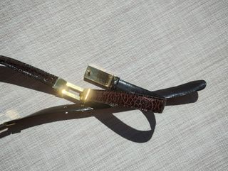 Cintura Tartaruga marrone con fibbia dorata