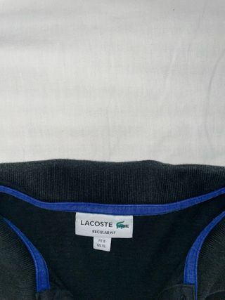 Jersey Cuello Polo Estilo Rugby Lacoste Azul Negro