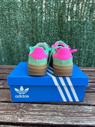 Zapatillas Adidas Gazelle Verde y Rosa