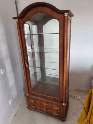 Vitrina expositora madera y cristal con cajones