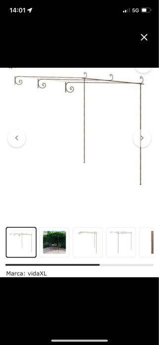 Pérgola de hierro marrón nueva