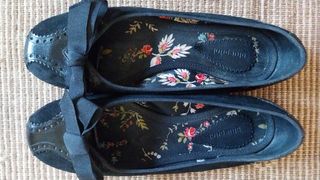 Bailarinas Piel Ante Negro Talla 38