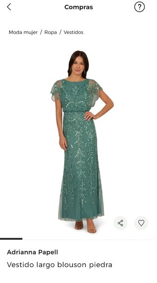 Vestido fiesta Adrianna Papell verde