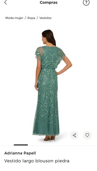 Vestido fiesta Adrianna Papell verde