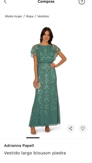 Vestido fiesta Adrianna Papell verde