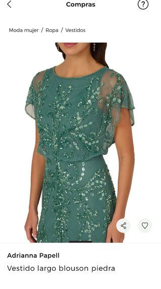 Vestido fiesta Adrianna Papell verde