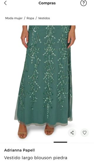 Vestido fiesta Adrianna Papell verde