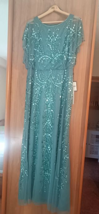 Vestido fiesta Adrianna Papell verde