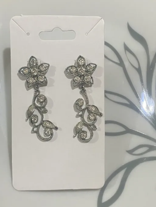 Pendientes flor plata artesanal