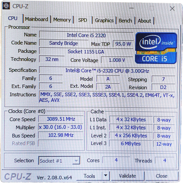 PC Ordenador Intel Core i5 2320 Windows 11 Pro