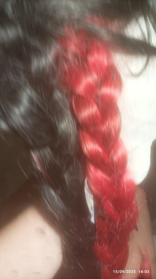 Peluca larga bicolor