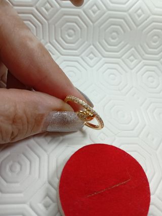 Anello con pendente cuore Placcato in oro .