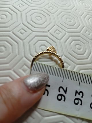 Anello con pendente cuore Placcato in oro .