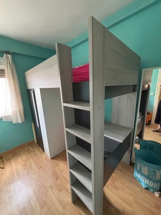 Cama Litera con Armario y Escritorio