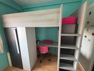 Cama Litera con Armario y Escritorio