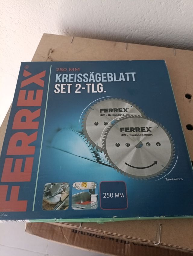 Ferrex Juego 2 hojas sierra circular 250mm