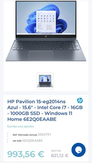 HP Pavilion 15-eg2014ns Azul
