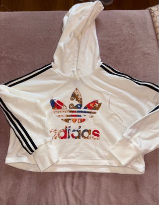 Sudadera Adidas Crop Blanca