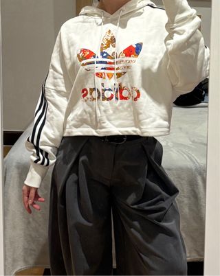 Sudadera Adidas Crop Blanca