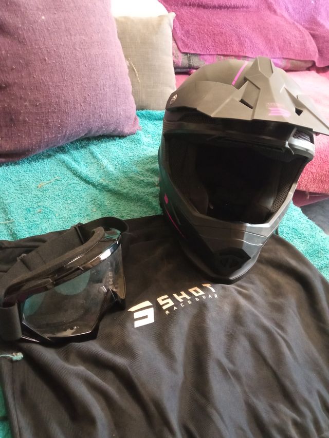 Casco Motocross Shot Race Gear + Gafas