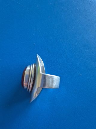 Anillo Plata Ley 925 Carniola Roja diseño japonés