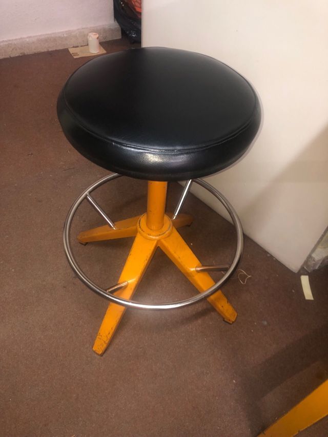 Taburetes Vintage Diseño Negro/Amarillo