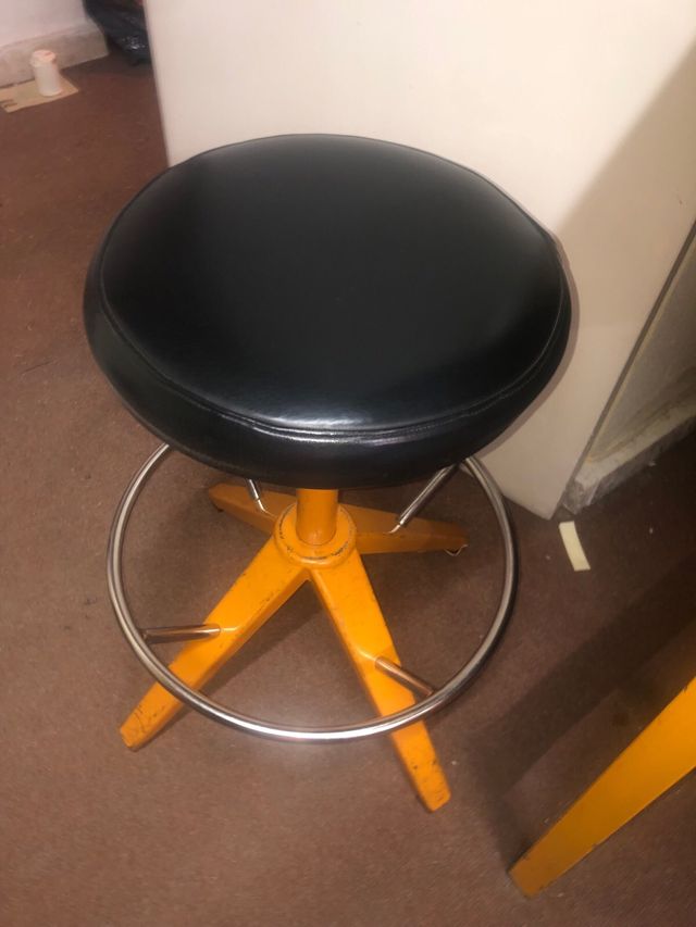 Taburetes Vintage Diseño Negro/Amarillo