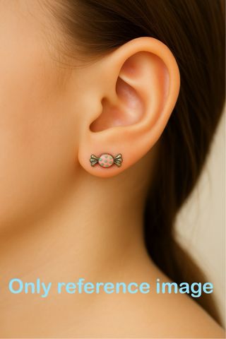 Pendientes Caramelo Rosa Plata Infantil