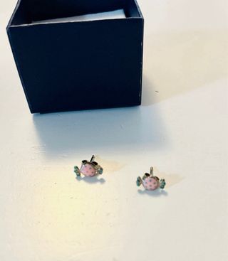 Pendientes Caramelo Rosa Plata Infantil