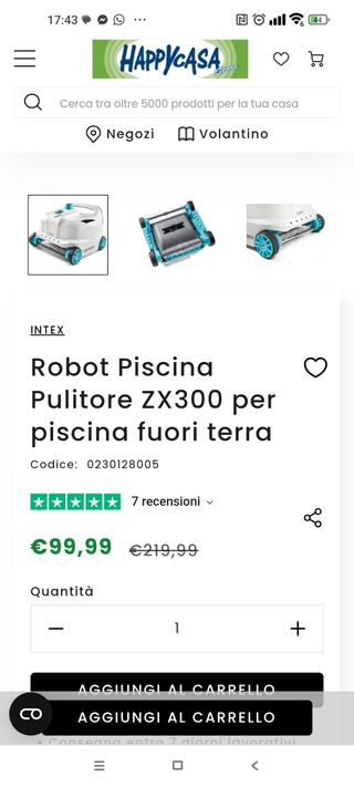 Pulitore Piscina INTEX ZX300