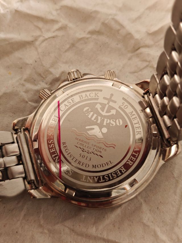 Reloj Calypso Cronógrafo Plata y Azul