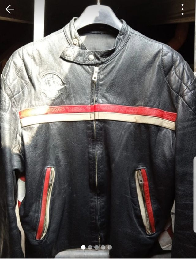 Giubbotto in pelle moto uomo