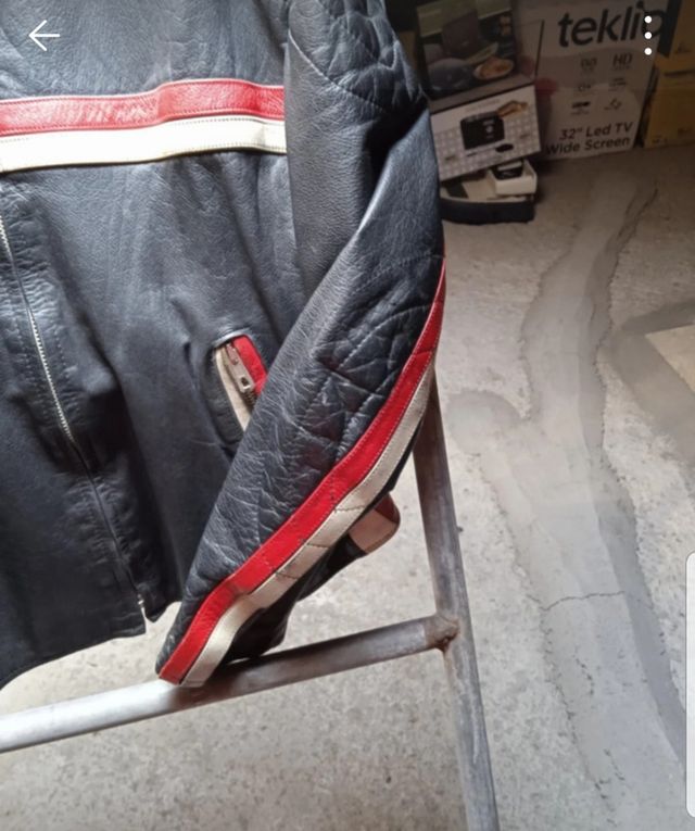 Giubbotto in pelle moto uomo