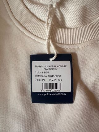 Sudadera El Capote Beige Talla XXL