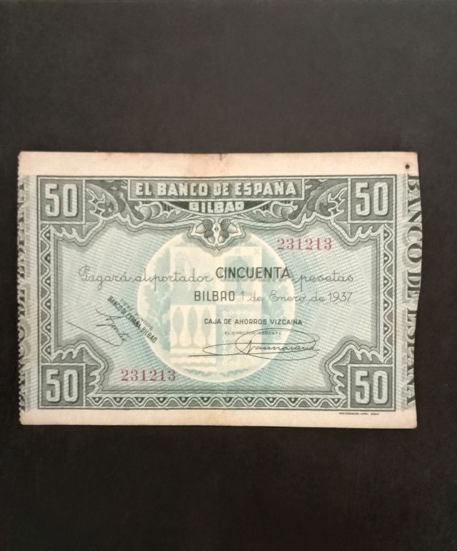 🇵🇲 Billete de 50 ptas, Bilbao (1937)