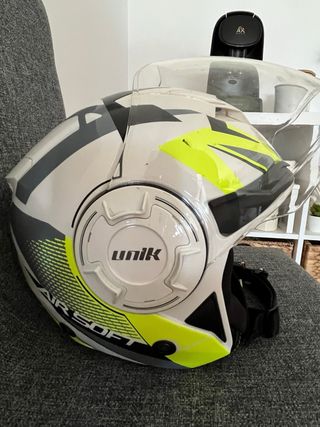 Casco UNIK blanco y amarillo
